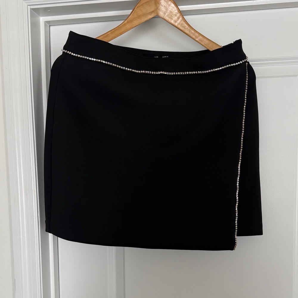 Good American Mini Skirt with Rhinestone Trim